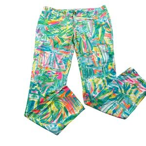 Lilly Pulitzer Women's Size 8 Callahan Chino Pants in Seasalt and Sun Print